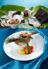 Delicious Japanese cuisine atmosphere, seafood soup