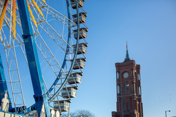 Fototapeta na wymiar Ferris Wheel in Berlin, Germany - December 5th, 2018.