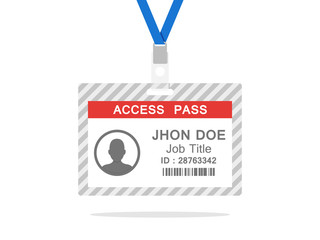 Identification plastic id card isolated vector illustration - Vector