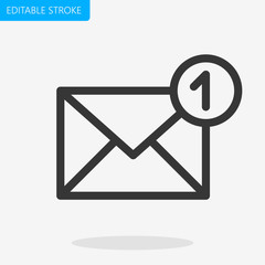Message & Mail Notification Icon - Vector Editable stroke. Pixel perfect