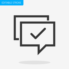 Message Send Icon Bubble Chat Pixel Perfect Editable Stroke Vector