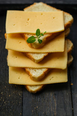 cheese, sandwich, mint, bread (delicious snack). Top. Food background