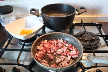 cooking in a frying pan