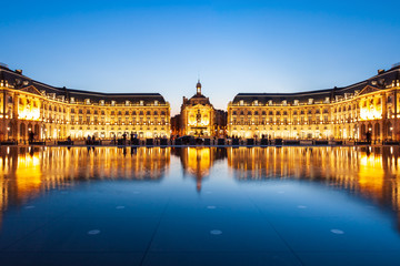 Fototapeta na wymiar Place de la Bourse square, Bordeaux