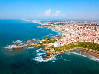Biarritz aerial panoramic view, France