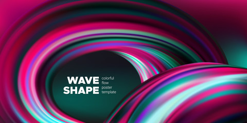 Art Brush Painted Abstract Wave Poster.