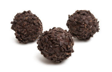 chocolate truffles isolated