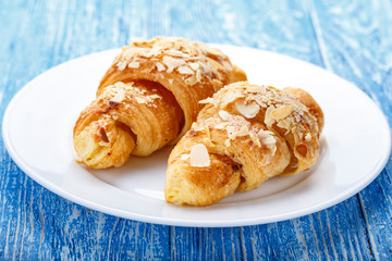 fresh croissants on the table