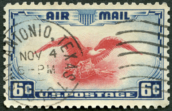USA - 1937: shows Eagle Holding Shield, Olive Branch and Arrows