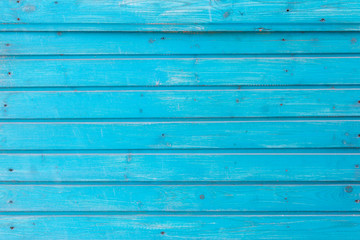 Background of blue painted horizontal wooden planks