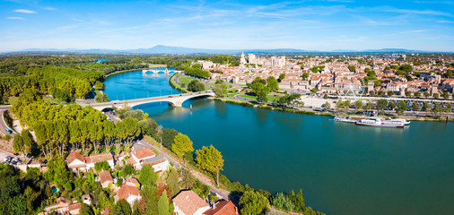 Avignon city aerial view, France