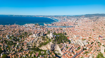 Marseille aerial panoramic view, France