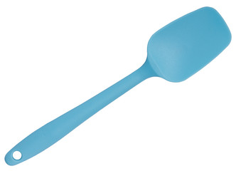 Silicone blue spatula for cooking isolated on white background
