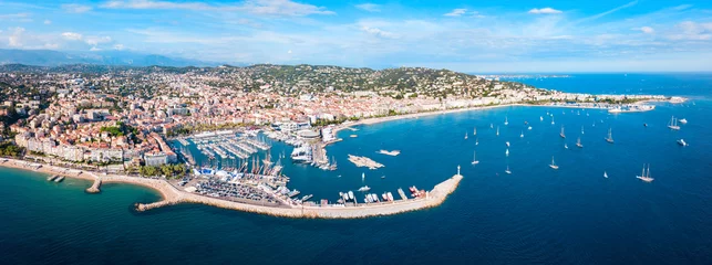 Papier Peint photo Lavable Lieux européens Vue panoramique aérienne de Cannes, France