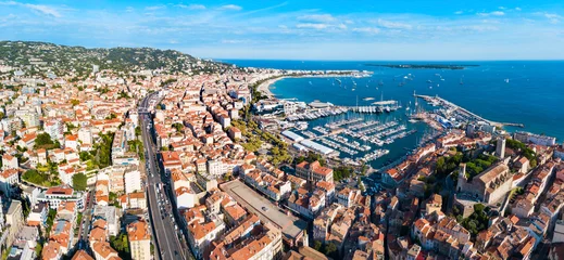 Fotobehang Cannes aerial panoramic view, France © saiko3p