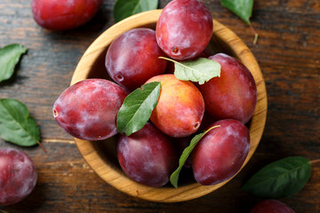 ripe plums top view