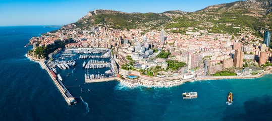 Monte Carlo, Monaco aerial view - obrazy, fototapety, plakaty