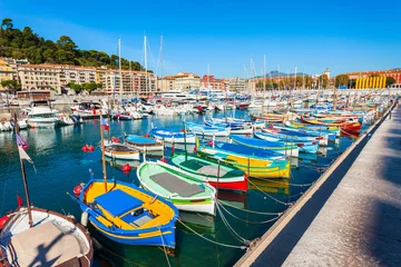 Vlies Fototapete Nice Schöner Hafen mit Booten, Frankreich