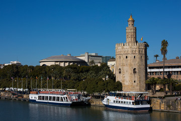 Seville river and his tower