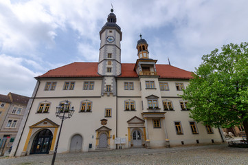 Fototapeta na wymiar Das Rathaus in Eisenberg, Thüringen, Deutschland