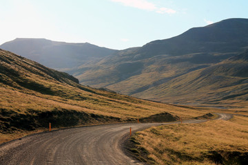 road in the iceland desert