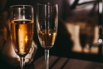 two glasses of champagne