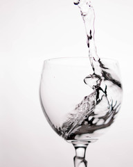 water splash in wine glass