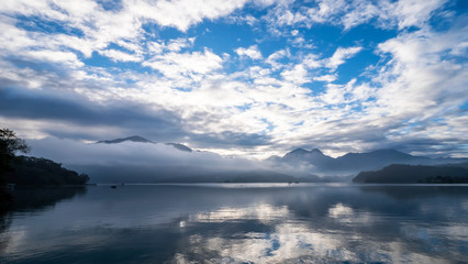 Beautiful landscape of lake and mountain at Sun Moon Lake 2