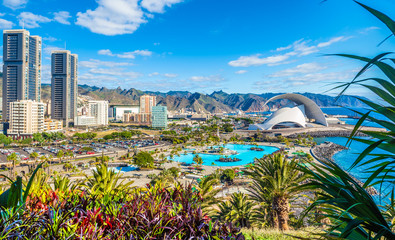 Landscape with Santa Cruz, capital of Tenerife, Canary island, Spain - Powered by Adobe