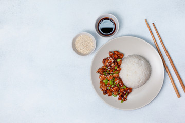 rice and chicken teriyaki