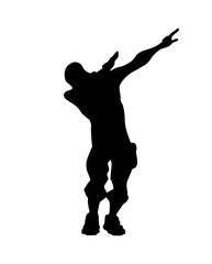 Fortnite concept. Silhouette of a man in a dab pose. Dub icon, vector illustration Fortnite