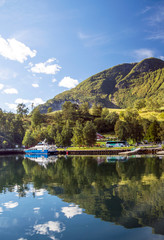 Fototapeta premium Fjords in the south of Norway on a sunny day