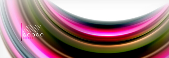 Fluid liquid colors abstract background, colorful geometric background - fluid shapes composition