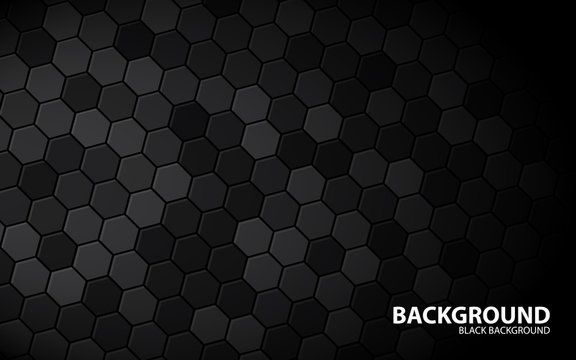 Abstract hexagon black background. Hexagon texture effect.