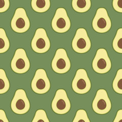 Avocado. Bright green background, lovely avocado. Healthy food. Good for printing banner, packaging, postcards. Simple seamless pattern