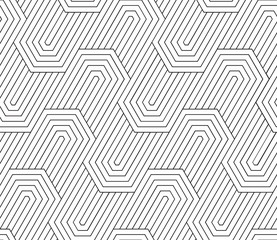 Vector seamless texture. Modern geometric background. Lattice with fragments of hexagons.