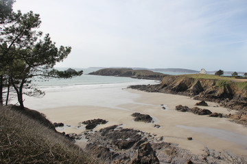 beautiful wild beach and house on the cliff at the atlantic ocean