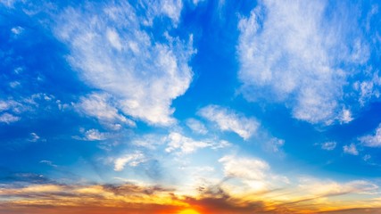 Panorama twilight sky and clouds nature background