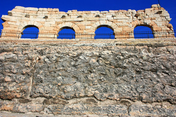 Stone arches arena in Verona, Italy