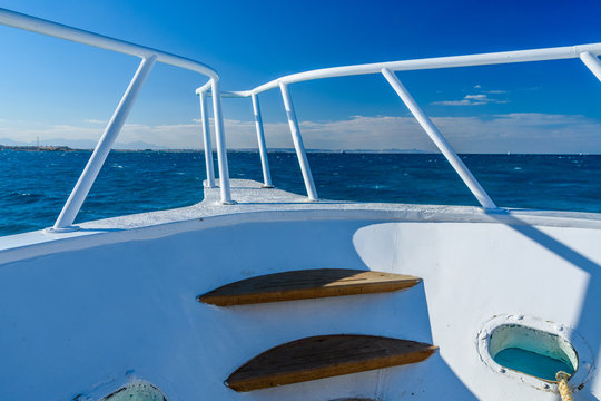 View on a Red sea from the yacht bow