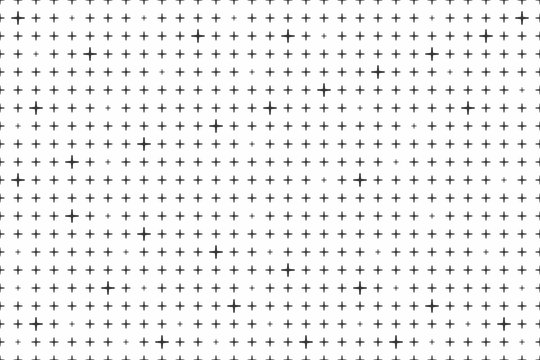 White abstract background with seamless random dark crosses, dots, grunge texture for design concepts, posters, banners, web, presentations and prints.