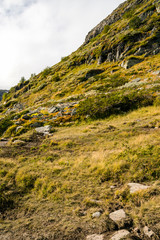 Mountains in the interior of southern Norway on a cloudy day.