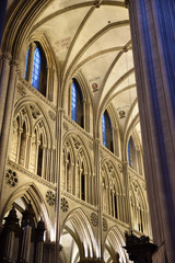 Fototapeta na wymiar Voûtes gothiques de la cathédrale de Bayeux, France