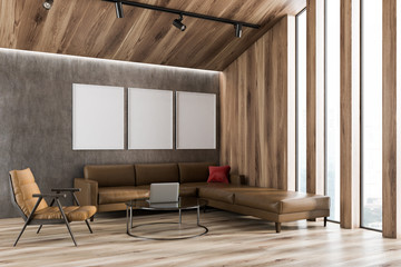 Attic living room with poster gallery