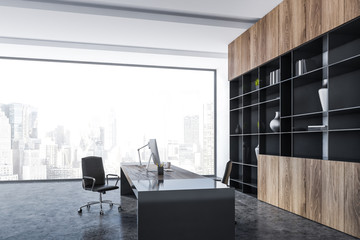 White panoramic manager office