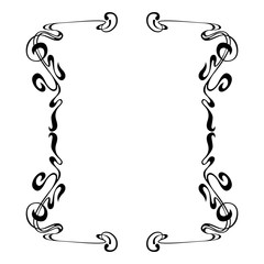 Empty decorative vintage  frame. Art Nouveau style ornamental border for your design