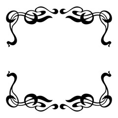 Empty decorative vintage  frame. Art Nouveau style ornamental border for your design