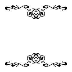 Empty decorative vintage  frame. Art Nouveau style ornamental border for your design