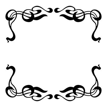 recommend clip art: Empty decorative vintage  frame. Art Nouveau style ornamental border for your design
