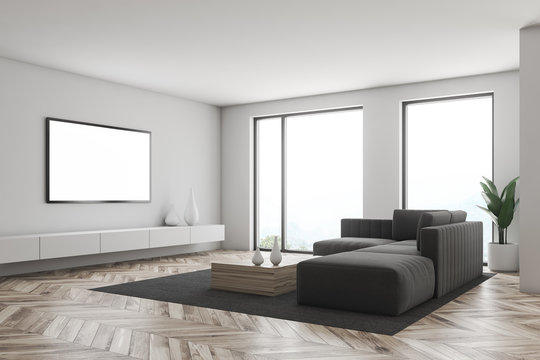 White living room corner with tv